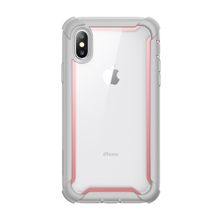 i-Blason iPhone Xs Max Case, [Ares] Full-body Rugged Clear Bumper Case with Built-in Screen Protector for iPhone Xs Max Case 6.5 Inch, Pink