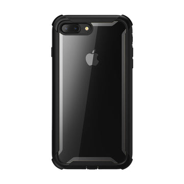 i-Blason Case for iPhone 8 Plus/iPhone 7 Plus, [Ares] Full-Body Rugged Clear Bumper Case with Built-in Screen Protector (Black)