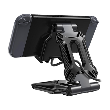 Heavy Duty Phone Stand for Desk Folds Flat Fits In Pocket-Black