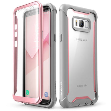 i-Blason Ares Full-Body Rugged Clear Bumper Case with Built-in Screen Protector for Samsung Galaxy S8+ Plus 2017 Release, Pink