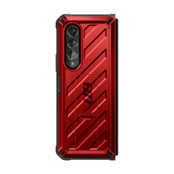 Galaxy Z Fold4 Unicorn Beetle Kickstand Case with Screen Protector-Metallic Red